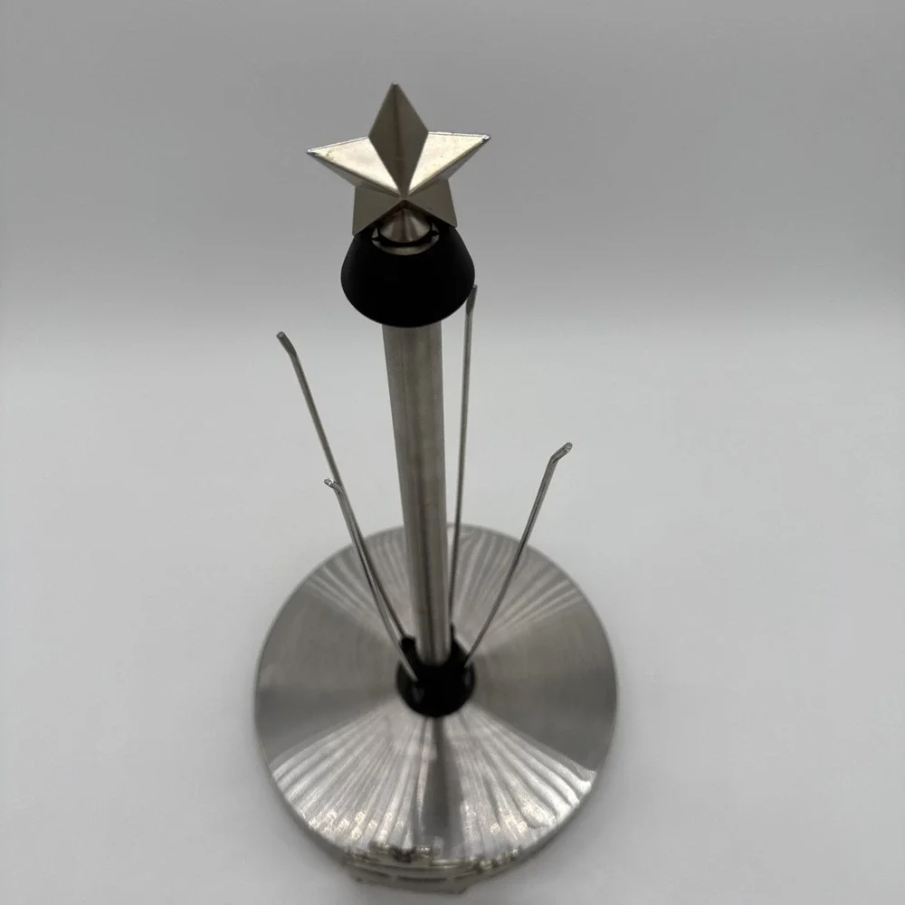 Kamenstein Brushed Stainless Steel Paper Towel Holder Country‎ Cow Pig Rooster